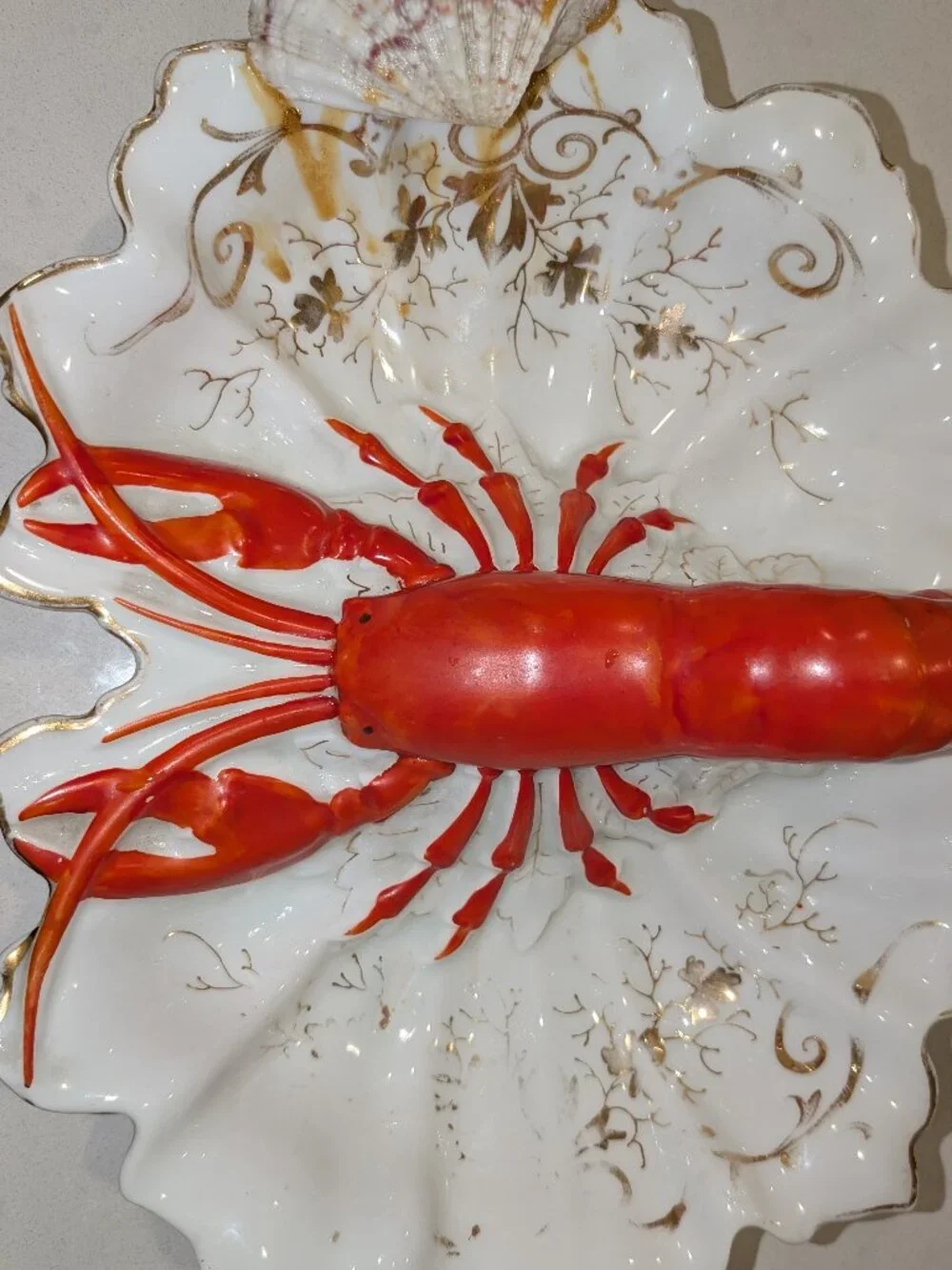 Vintage Carl Tielsch German Porcelain Victorian Lobster Serving Platter